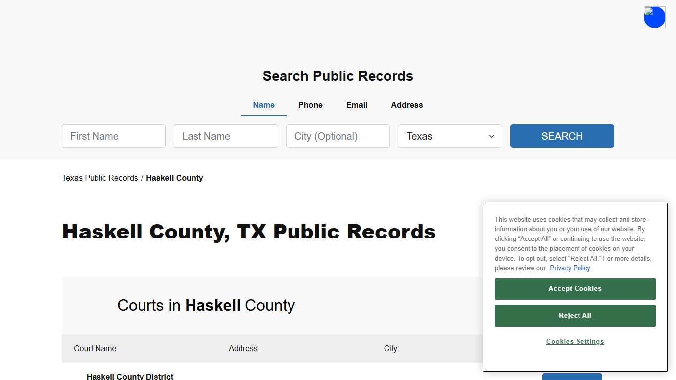 Haskell County, TX Public Court, Arrest and Inmate Records - ThePublicIndex
