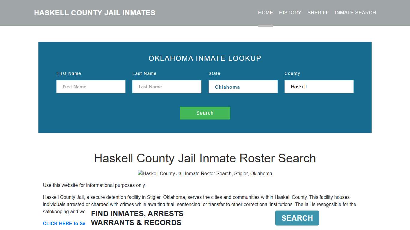 Haskell County Jail Inmate Roster Lookup, Stigler, OK